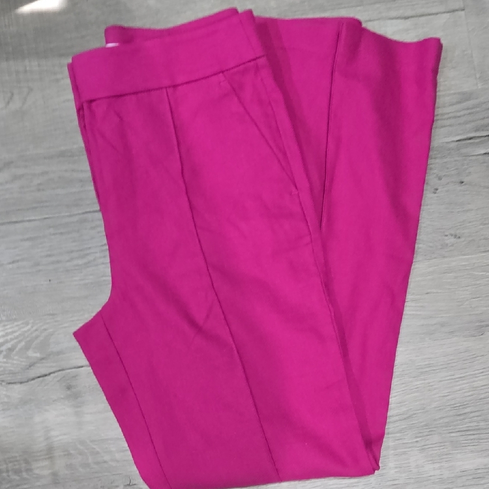 LOFT Pink Boot Cut Flare Linen Pants 4P Petite NWT